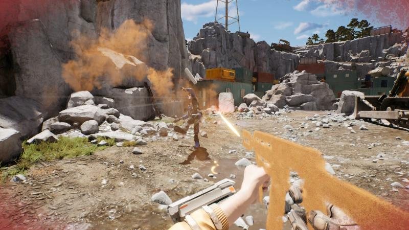 Chalk Warfare, in-game: drawing a chalk rifle in the quarry